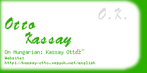 otto kassay business card